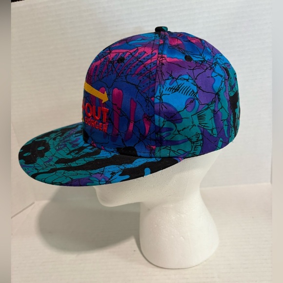 IN N OUT BURGER Blue Neon Retro Hat W/ Black Adjustable Snap Back Baseball Cap - Picture 10 of 10